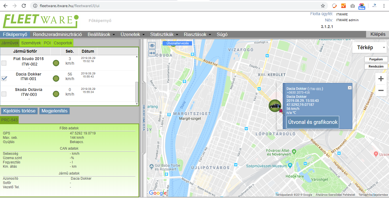Fleetware-nyomkoveto-applikacio